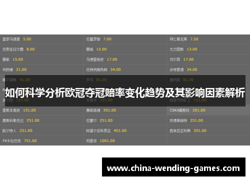 如何科学分析欧冠夺冠赔率变化趋势及其影响因素解析