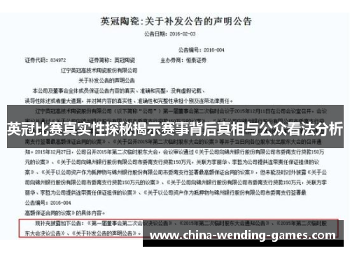 英冠比赛真实性探秘揭示赛事背后真相与公众看法分析